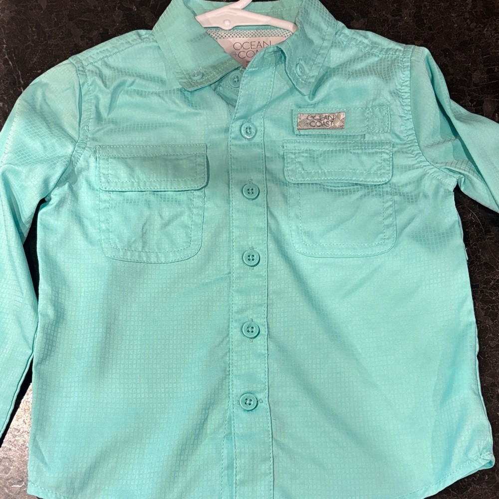 Ocean & Coast Boys' Aqua Button-Down Shirt